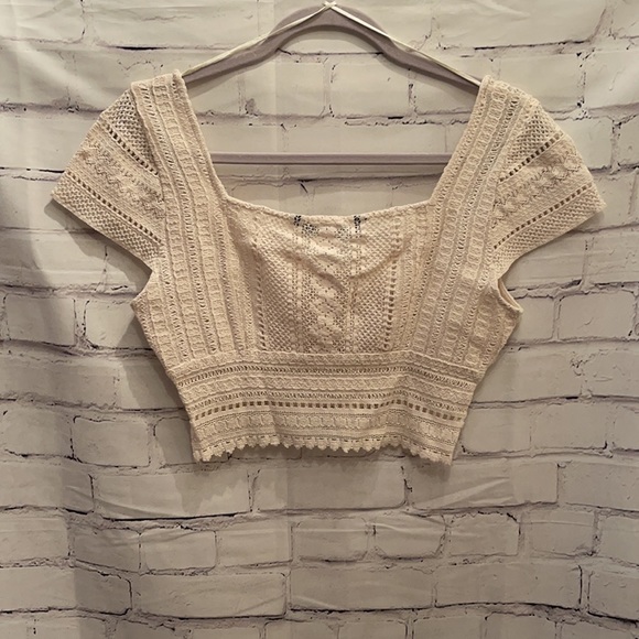EUC- ZARA Crop Top Size S Embroidered. - Picture 3 of 6